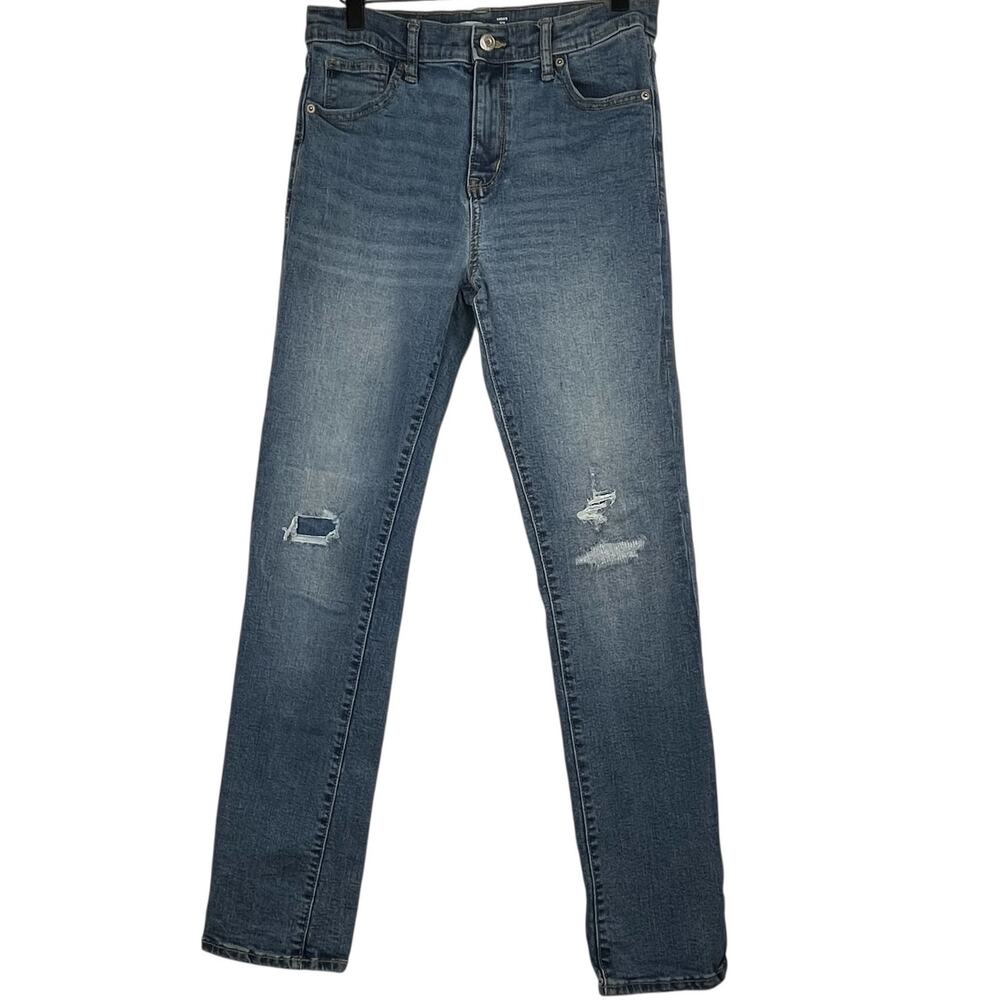 Old Navy Jeans Karate Slim Stretch Distressed High Rise Womens Size 16